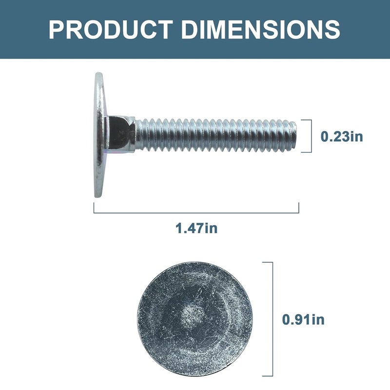 Screw Man 014973239633 Elevator Bolts for Several uses,Steel,Zinc,Flat Countersunk,1/4-20 x 1-1/2, Piece-20 - Image 2